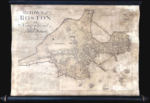 1725/1835 Smith/Bonner Map of Boston, Massachusetts