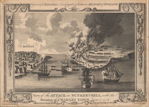 1783 Lodge / Millar View Map of Boston, Charleston, and Battle of Bunker Hill