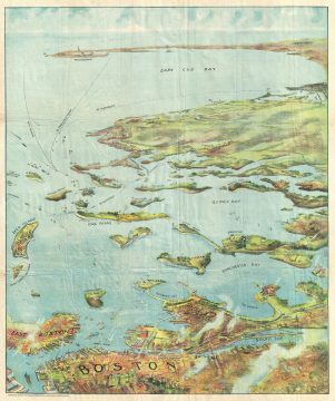 1905 Murphy View Map of Boston Harbor: Boston to Cape Cod
