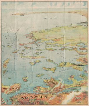 1905 Murphy View Map of Boston Harbor: Boston to Cape Cod