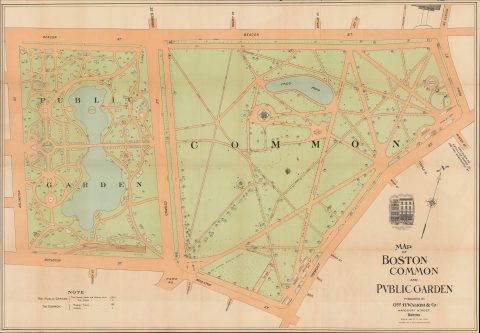 1901 Walker Map of Boston Common and the Public Garden, Boston
