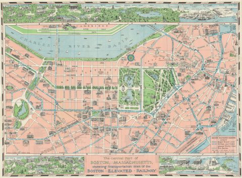 1930 Lufkin Pictorial City Plan or Map of Boston, Massachusetts
