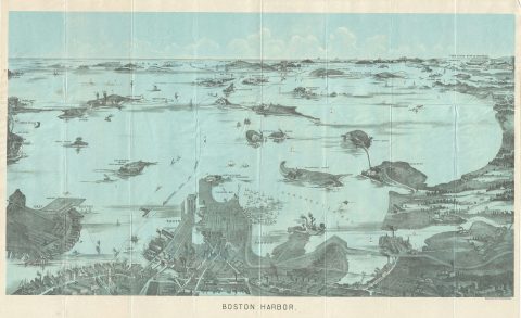1925 Walker View Map of Boston Harbor, Boston, Massachusetts