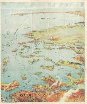 1905 Murphy View Map of Boston Harbor: Boston to Cape Cod