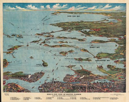1914 Finn View Map of Boston Harbor and Cape Cod, Massachusetts