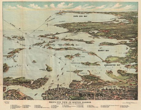 1917 Finn View Map of Boston Harbor and Cape Cod, Massachusetts