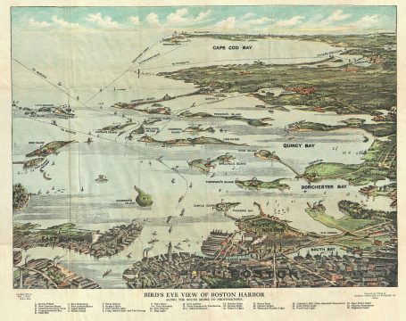 1918 Finn View Map of Boston Harbor and Cape Cod, Massachusetts