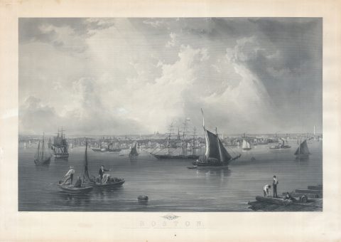 1857 J. W. Hill View of Boston Harbor