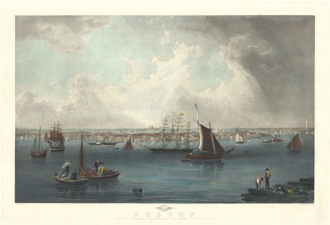 1858 Mottram View of Boston Harbor (early 20th century restrike)