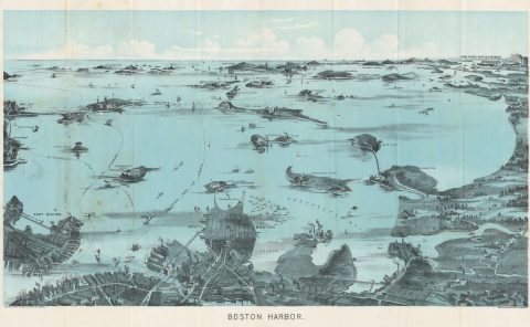 1897 Walker View Map of Boston Harbor, Massachusetts