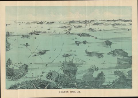 1897 Walker View Map of Boston Harbor, Massachusetts