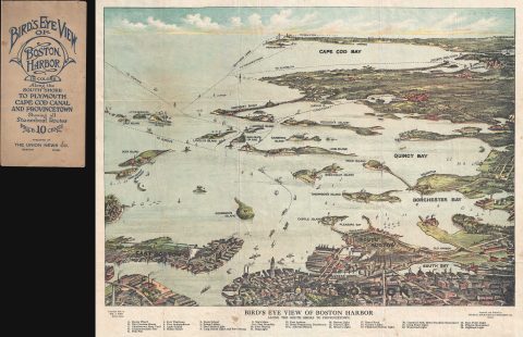 1917 Finn View Map of Boston Harbor and Cape Cod, Massachusetts