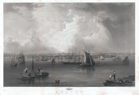 1857 J. W. Hill View of Boston Harbor (proof state)