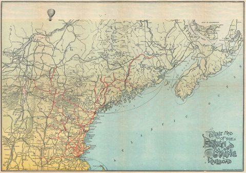 1910 Rand Avery Map of the New England (Boston and Maine Railroad)