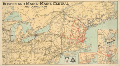 1945 Anderson and Clement Railroad Map of the Northeastern United States