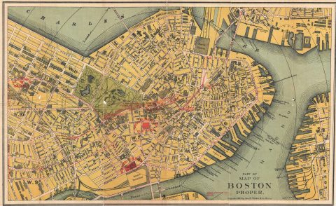 1894 Walker Map or Plan of Boston, Massachusetts