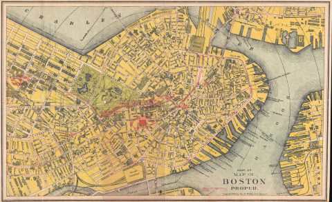 1894 Walker Map or Plan of Boston, Massachusetts