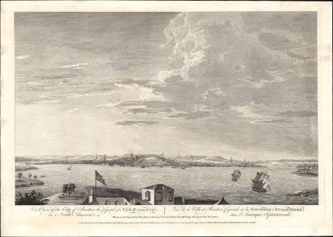 1768 Pownall View of Boston, Massachusetts