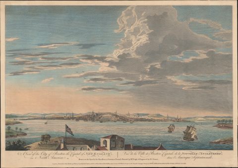 1768 Pownall View of Boston, Massachusetts