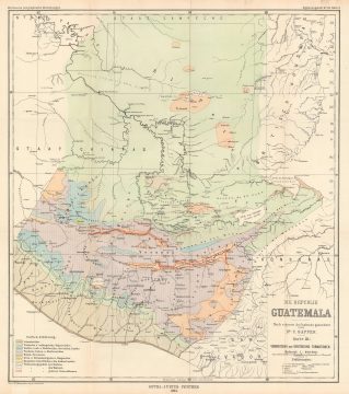 1894 Hassenstein Botanical Map of Guatemala