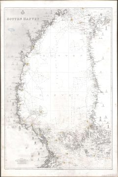 1868 Swedish Royal Nautical Chart / Map of the Bothnian Sea