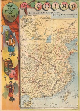 1900 Chicago Tribune Pictorial Boxer Rebellion Map of China