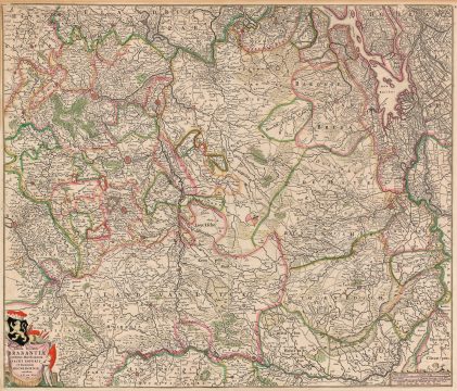 1666 De Wit map of the Duchy of Brabant