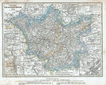 1849 Meyer Map of the Provice of Brandenburg, Germany