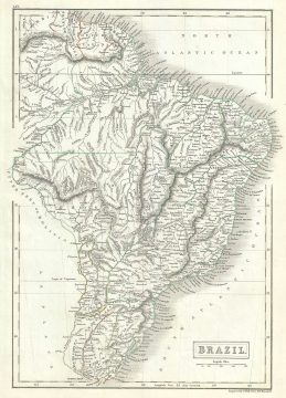 1844 Black Map of Brazil