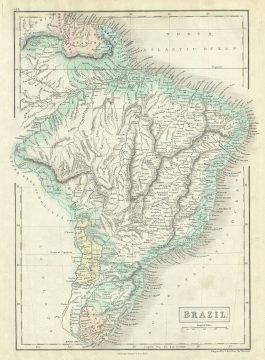 1851 Black Map of Brazil