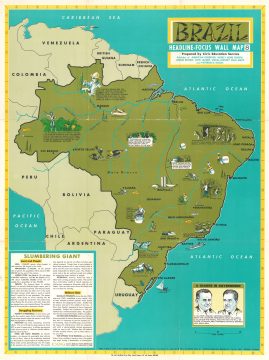 1967 Civic Education Service Pictorial Map of Brazil