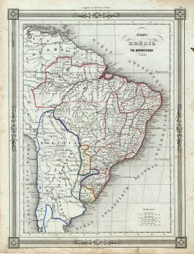 1852 Duvotenay Map of the Empire of Brazil