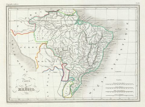 1843 Malte-Brun Map of Brazil