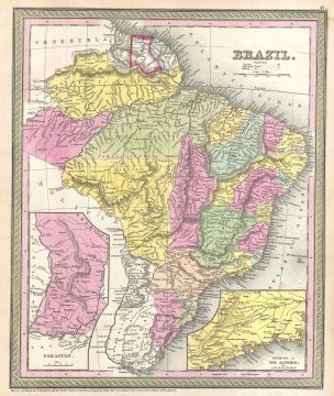 1854 Mitchell Map of Brazil