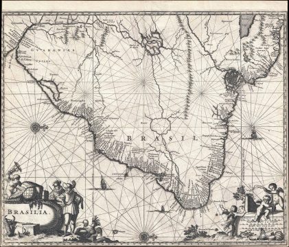 1671 Montanus Map of Brazil