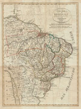 1822 Franz Pluth Map of Brazil