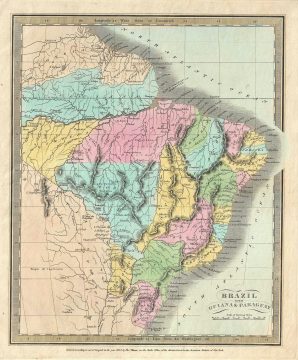 1834 Burr Map of Brazil, Guyana, Paraguay and Uruguay