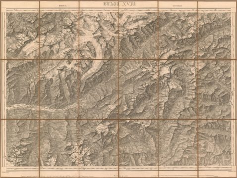 1854 Dufour Map of the Lepontine Alps from the First Accurate National Survey