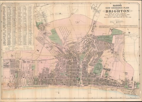 1890 Bacon Map of Brighton, England