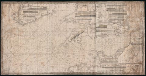 1838 Norie Blueback Chart / Map of the English Channel and South England