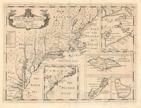 1700 Wells Map of the British Possessions in North America