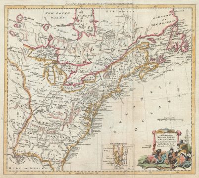 1782 Kitchin Map of the United States (British Colonies in North Amerrica)