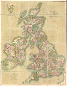 1833 Cary Large-Format Case Map of the British Isles