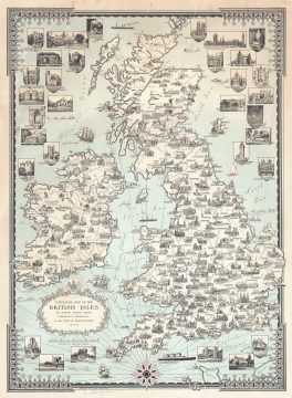 1935 Ernest Dudley Chase Pictorial Map of the British Isles