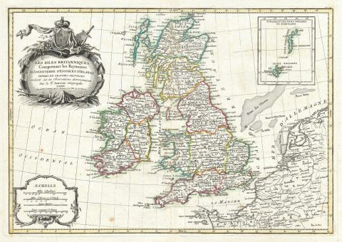 1783 Zannoni Map of the British Isles ( England, Scotland , Ireland )
