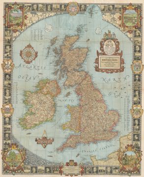 1937 National Geographic Map of the British Isles