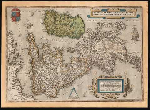 1570 Ortelius Map of England, Scotland and Ireland