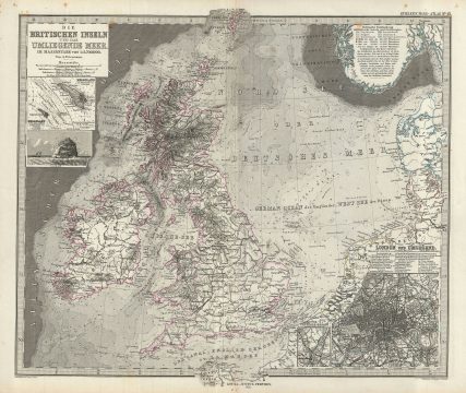 1873 Stieler Map of the British Isles
