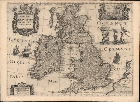 1639 Van Lochom Map of the British Isles - rare!