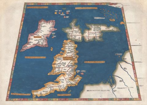 1520 Waldsseemuller Map of the British Isles